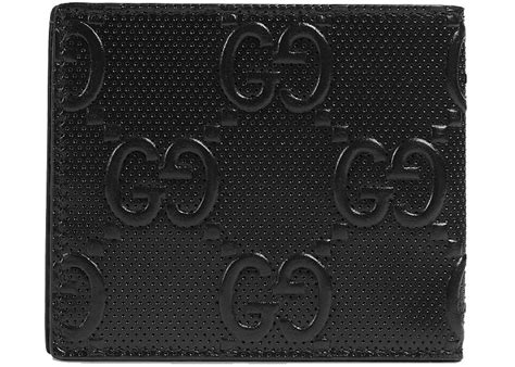 gucci black embossed wallet|black Gucci wallet women's.